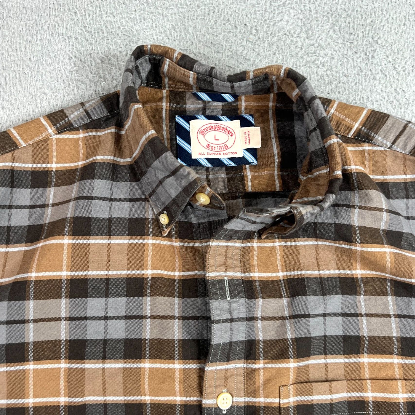 Brooks Brothers VINTAGE Brooks Brothers Button-Down Shirt Men Large Plaid Cotton All Seasons Woven Casual Business Party Size US L / EU 52-54 / 3 - 2 Thumbnail