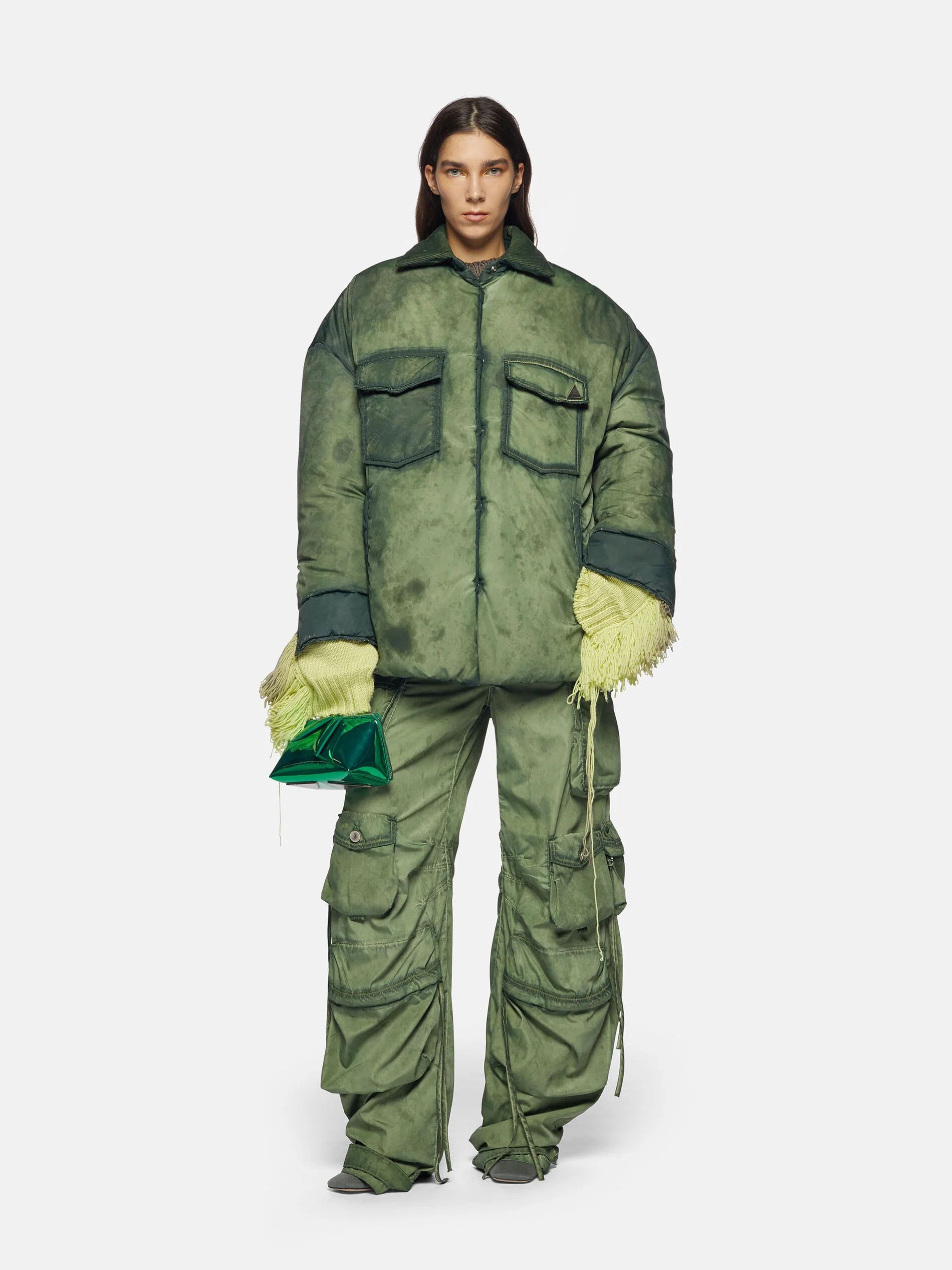 The Attico o1mle0526 Short Coat in Military Green Size S / US 4 / IT 40 - 2 Thumbnail
