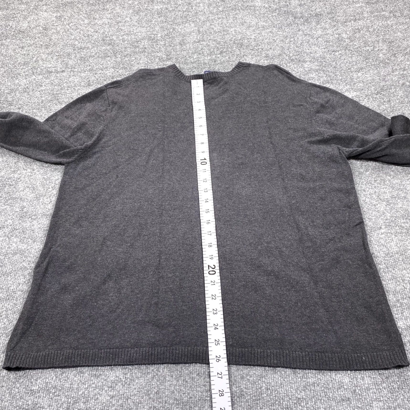 Lands' End Lands' End Mens XL Gray V-Neck Cotton Pullover Sweater Lightweight Madagascar Pullover Knit Casual Fall Mens Size US XL / EU 56 / 4 - 6 Thumbnail