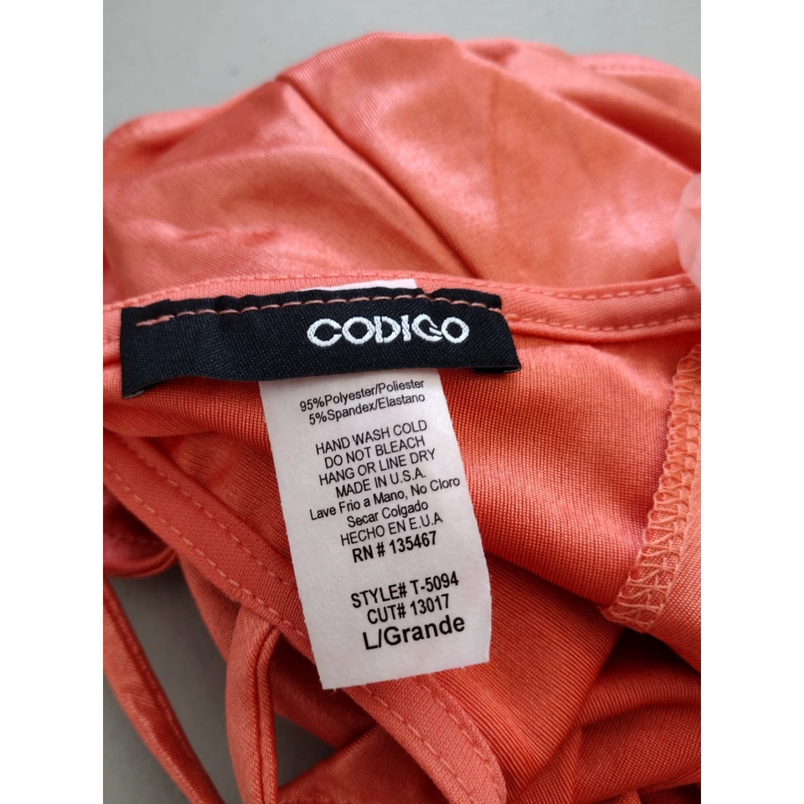 Vintage Codigo Women's One Piece Peach Keyhole Spaghetti Strap Swimsuit L Size ONE SIZE - 6 Thumbnail