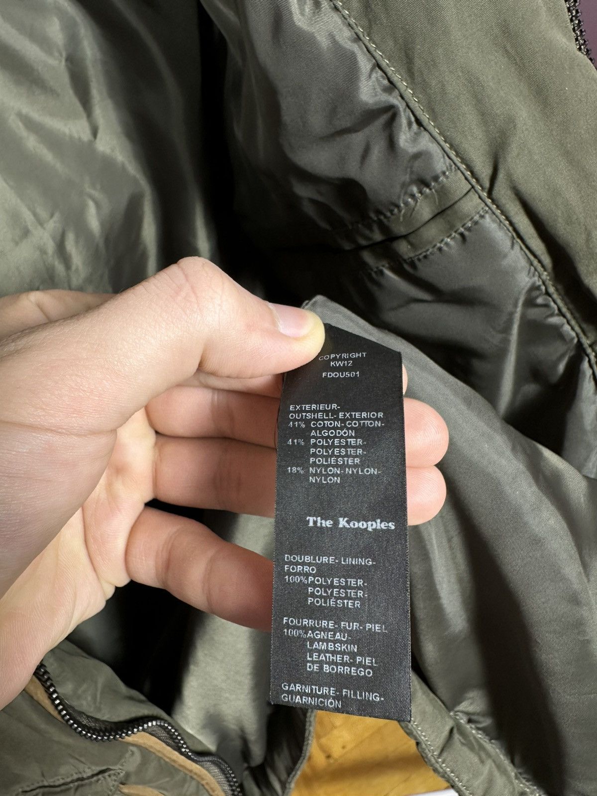 The Kooples The Kooples Down Jacket Puffer Parka Shearling Fur Khaki Size S / US 4 / IT 40 - 12 Thumbnail