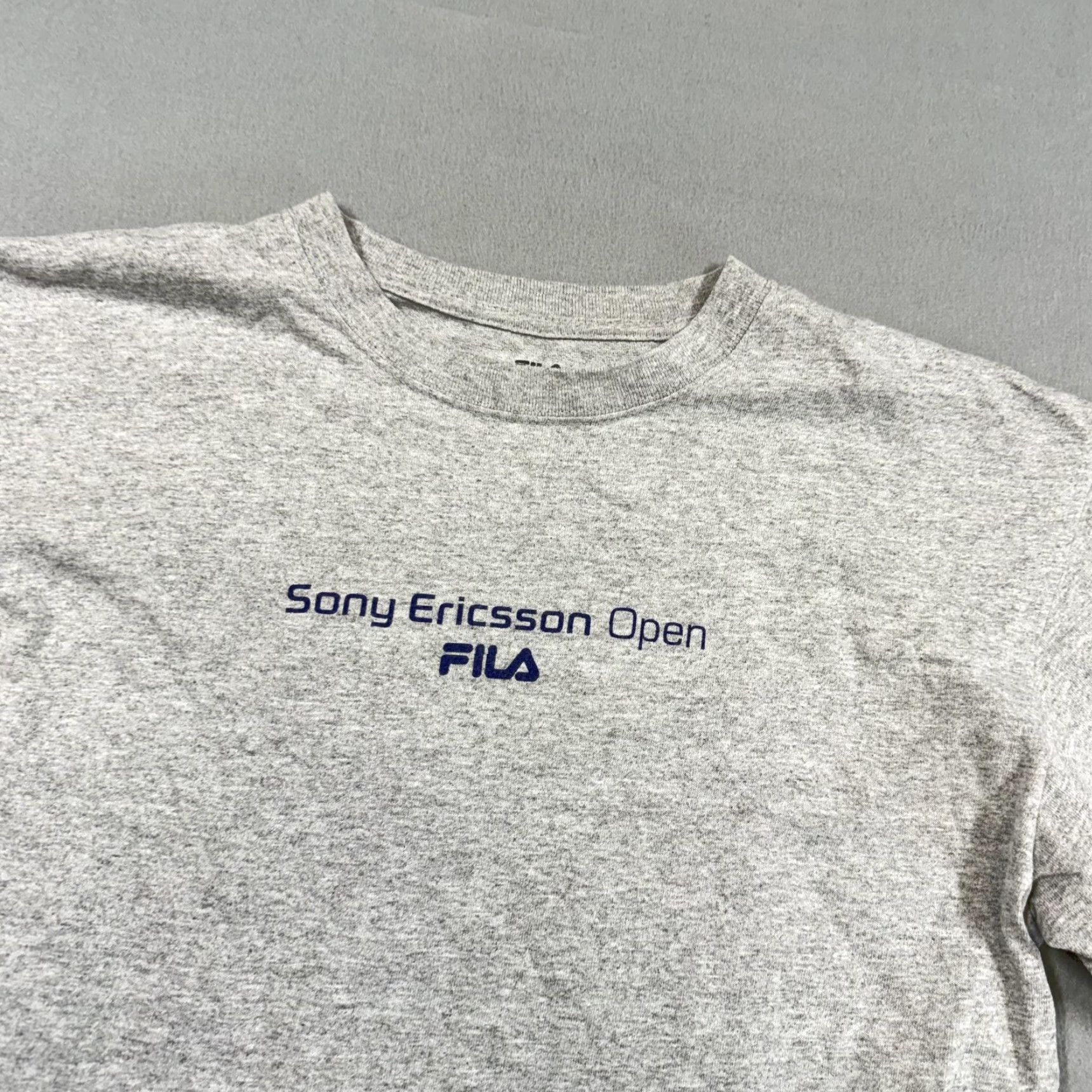 Fila FILA Shirt Mens Medium Gray Sony Ericsson Open 2009 Tennis Graphic Tee Event Size US M / EU 48-50 / 2 - 4 Thumbnail