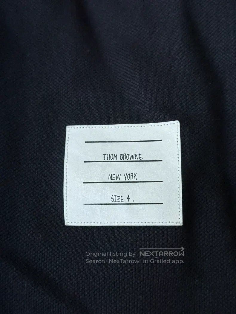 Thom Browne Thom Browne Navy Double Sleeve Logo Shirt Size US XL / EU 56 / 4 - 4 Thumbnail