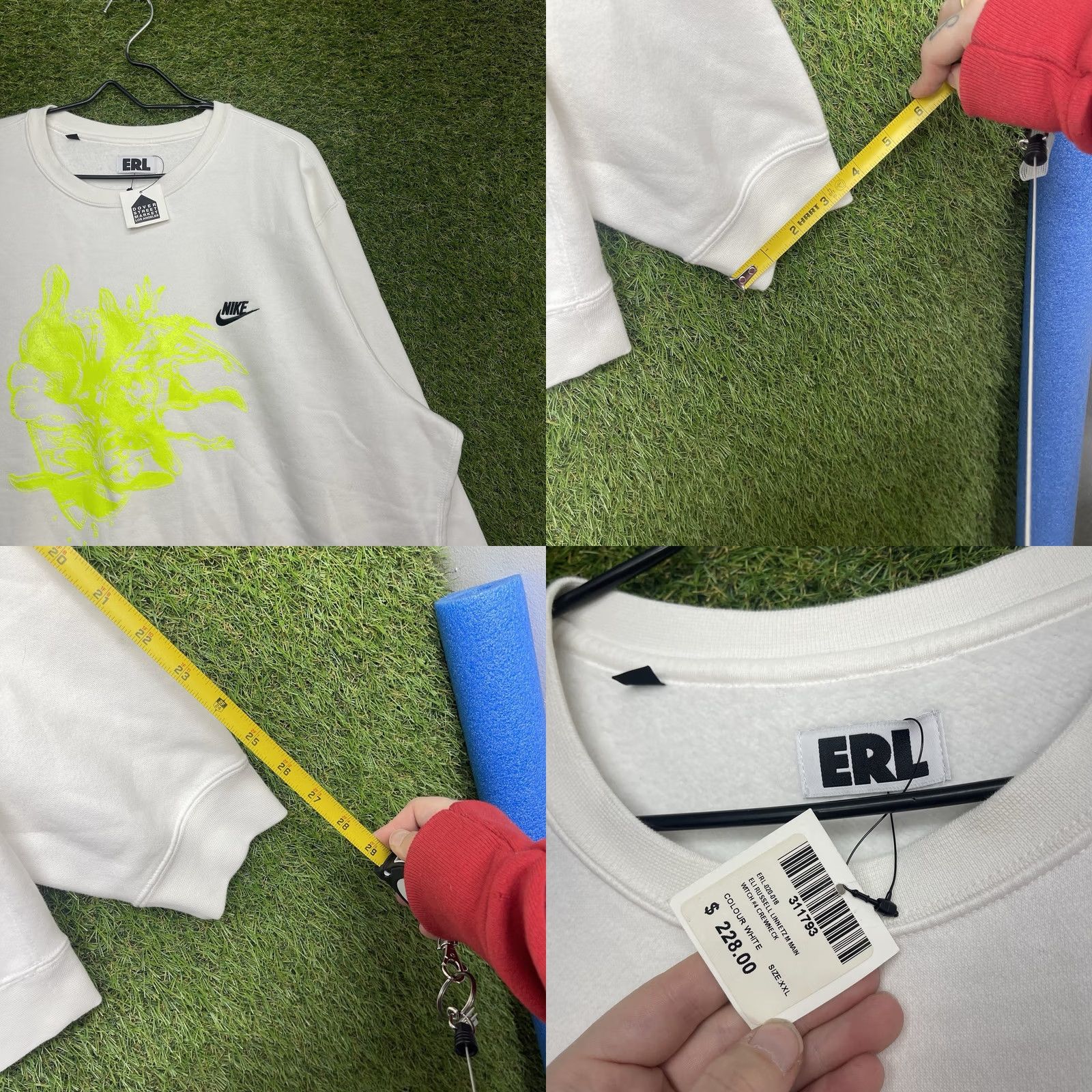 Nike Nike ERL Sweatshirt Mens 2XL Fluo Green Logo Crewneck Collab y2k NWT Size US XXL / EU 58 / 5 - 8 Thumbnail