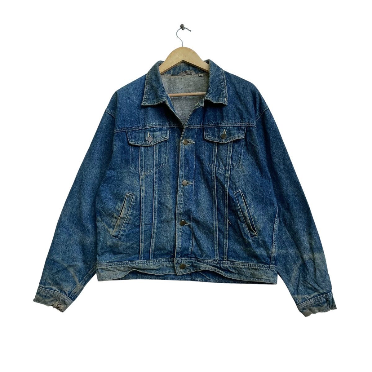Japanese Brand × Vintage 💥Vintage 90s Shootle Denim Trucker Jacket Size US L / EU 52-54 / 3 - 1 Thumbnail