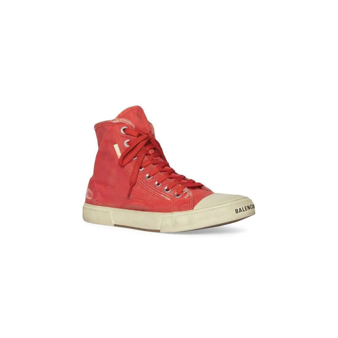 Balenciaga o1mt1gz0824 Paris High Top Sneaker in Red/White Size US 11 / EU 44 - 3 Thumbnail