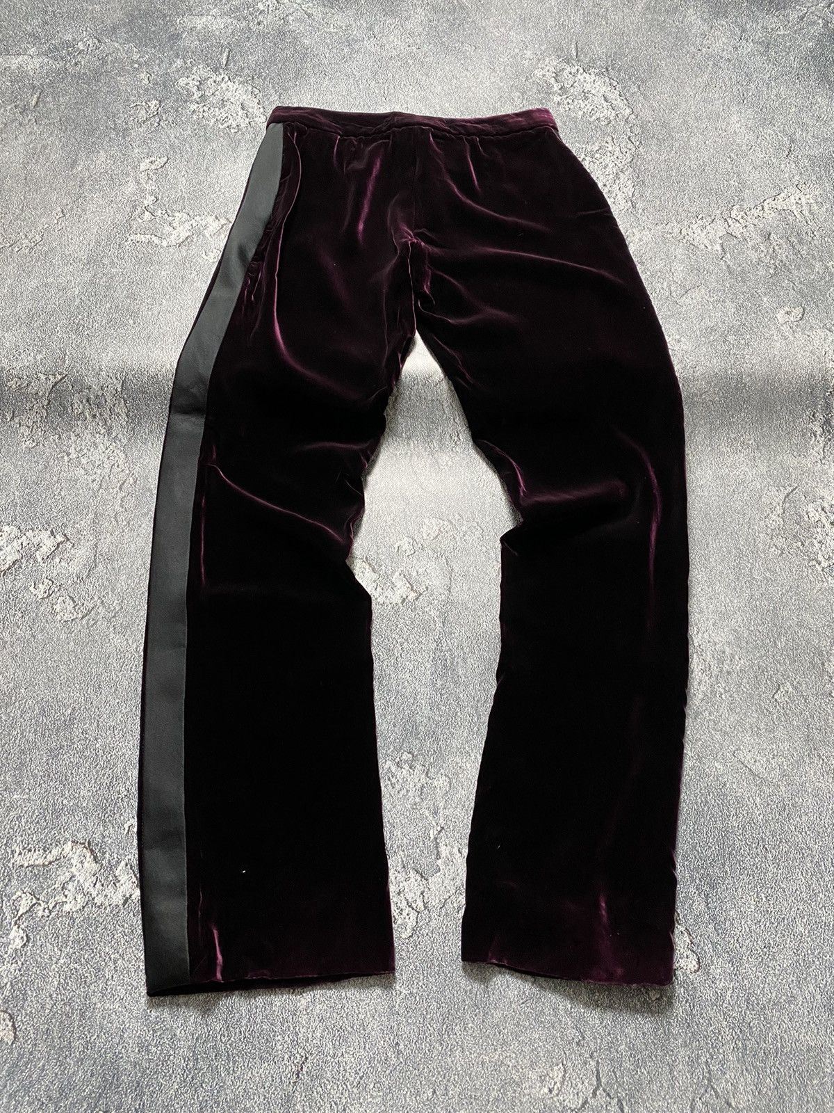 Tom Ford Tom Ford Midnight Purple Velvet black side stripes pants Size 27" / US 4 / IT 40 - 10 Thumbnail