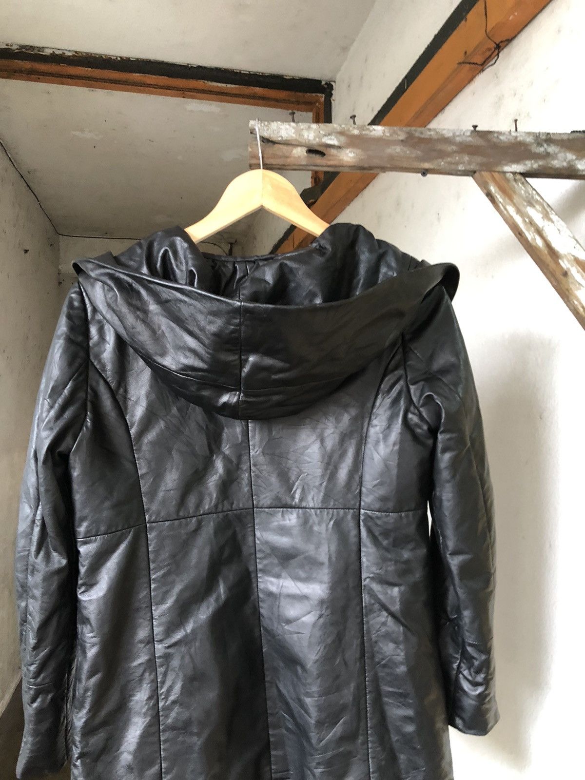 Balmain 🏴 Vintage Balmain Paris Soft Leather Long Jacket Wt Hoodie Size S / US 4 / IT 40 - 17 Thumbnail