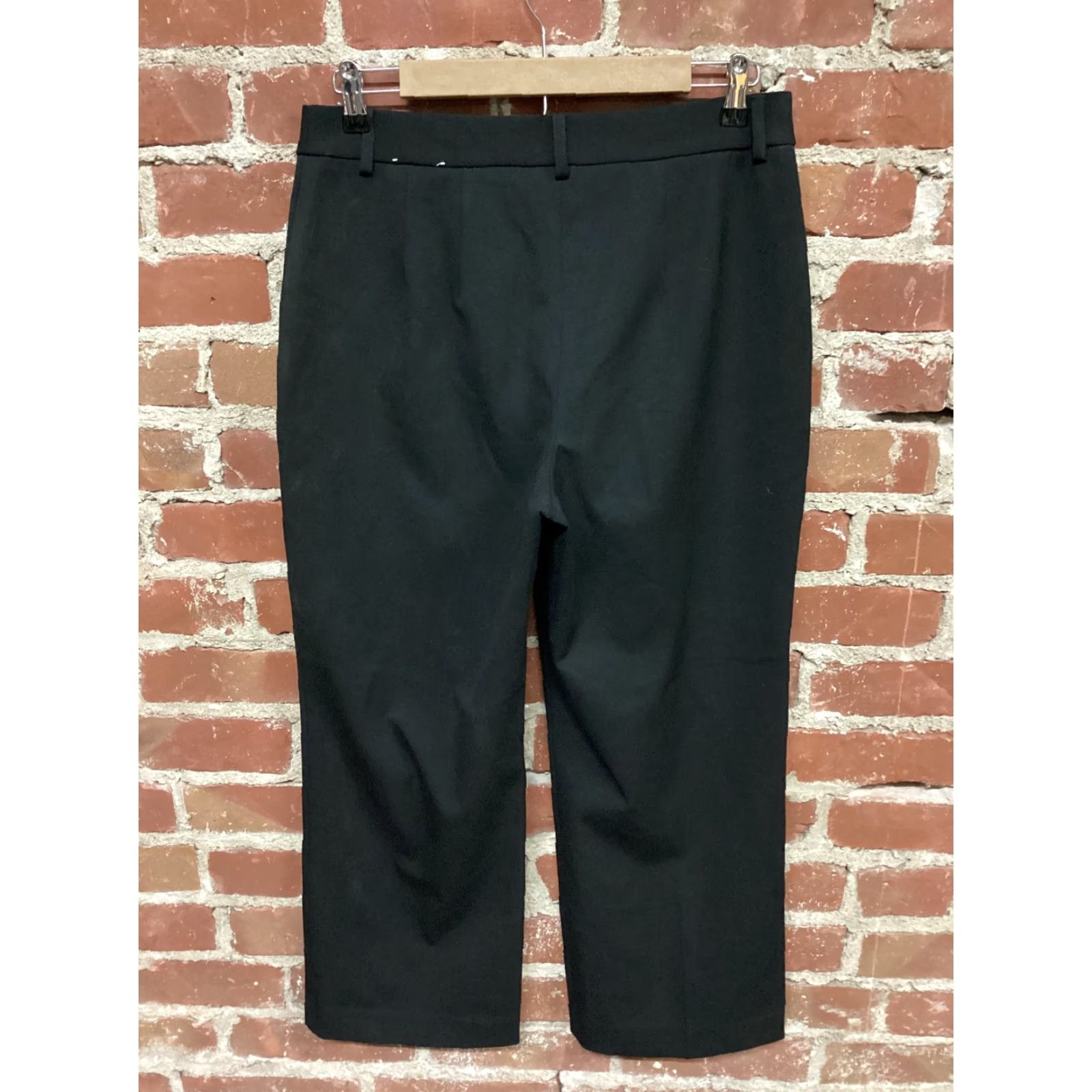 Express Express Pants Womens Crop High Rise 10R Black Polyester Spandex Knit Flat Front Skinny Regular Size 10R Workwear Casual Cropped Pants Women Size 42" / US 20 - 2 Thumbnail