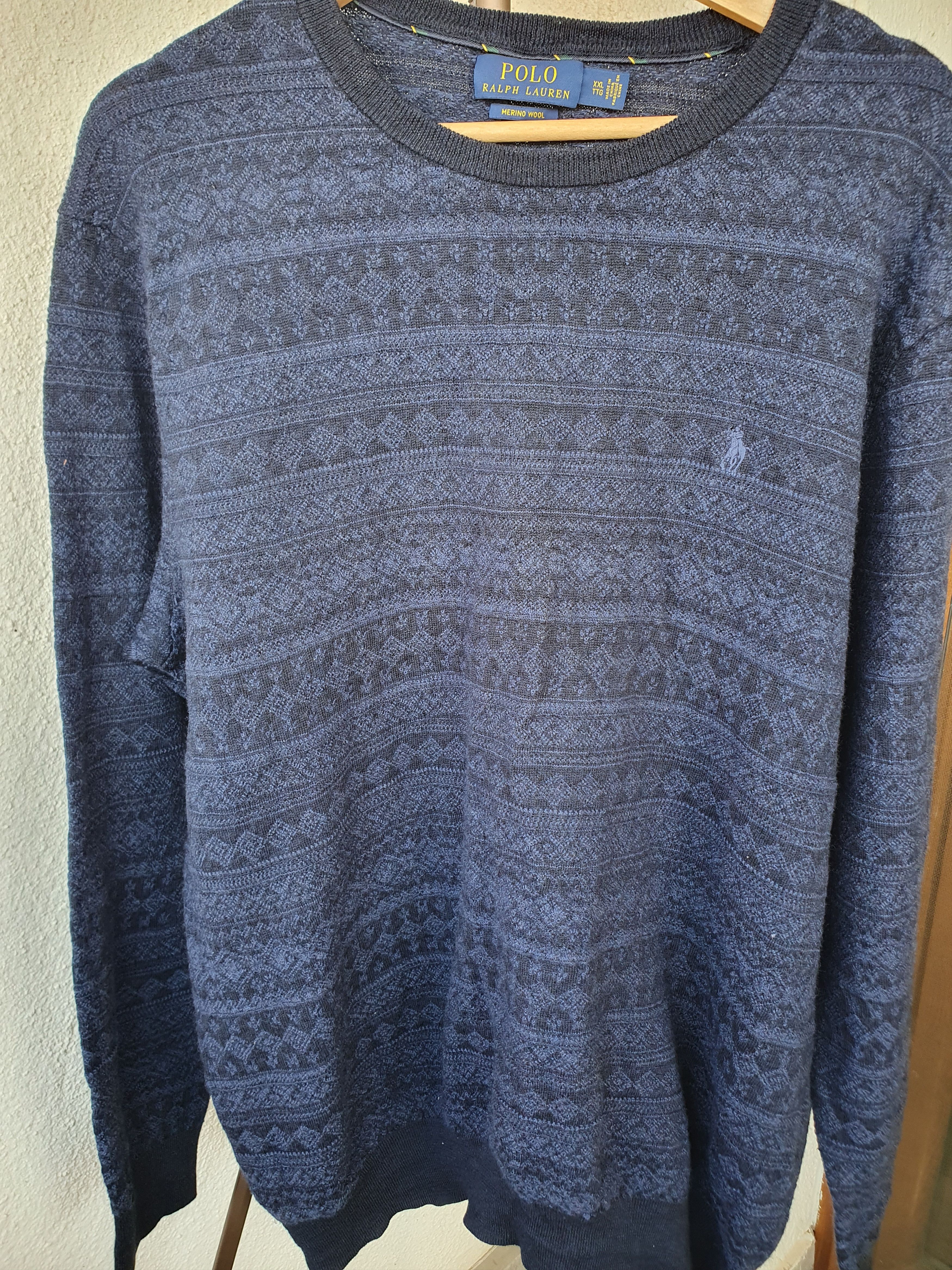 Polo Ralph Lauren Polo Ralph Lauren Fair Isle Blue Merino Wool Sweater XXL Size US XXL / EU 58 / 5 - 7 Thumbnail