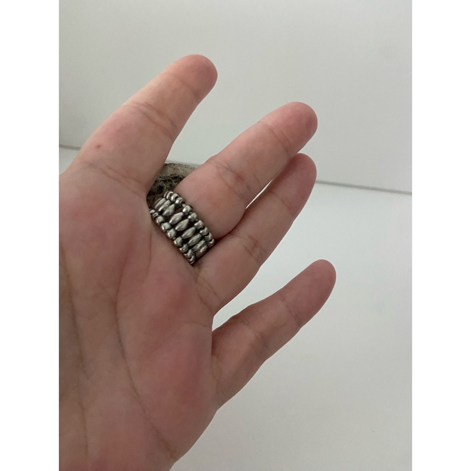 Other Repaired big glass ring size 8 silver tone Size ONE SIZE - 2 Thumbnail