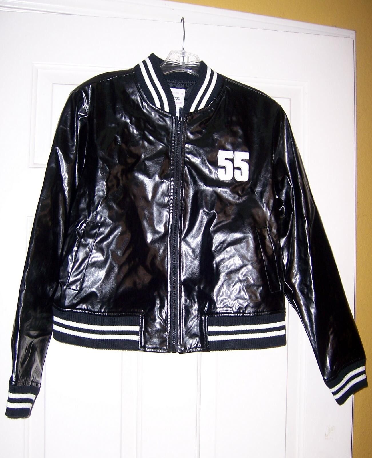 Other Vintage jr-s.com Black Shiny Varsity Jacket - Large - NWT Size L / US 10 / IT 46 - 1 Thumbnail