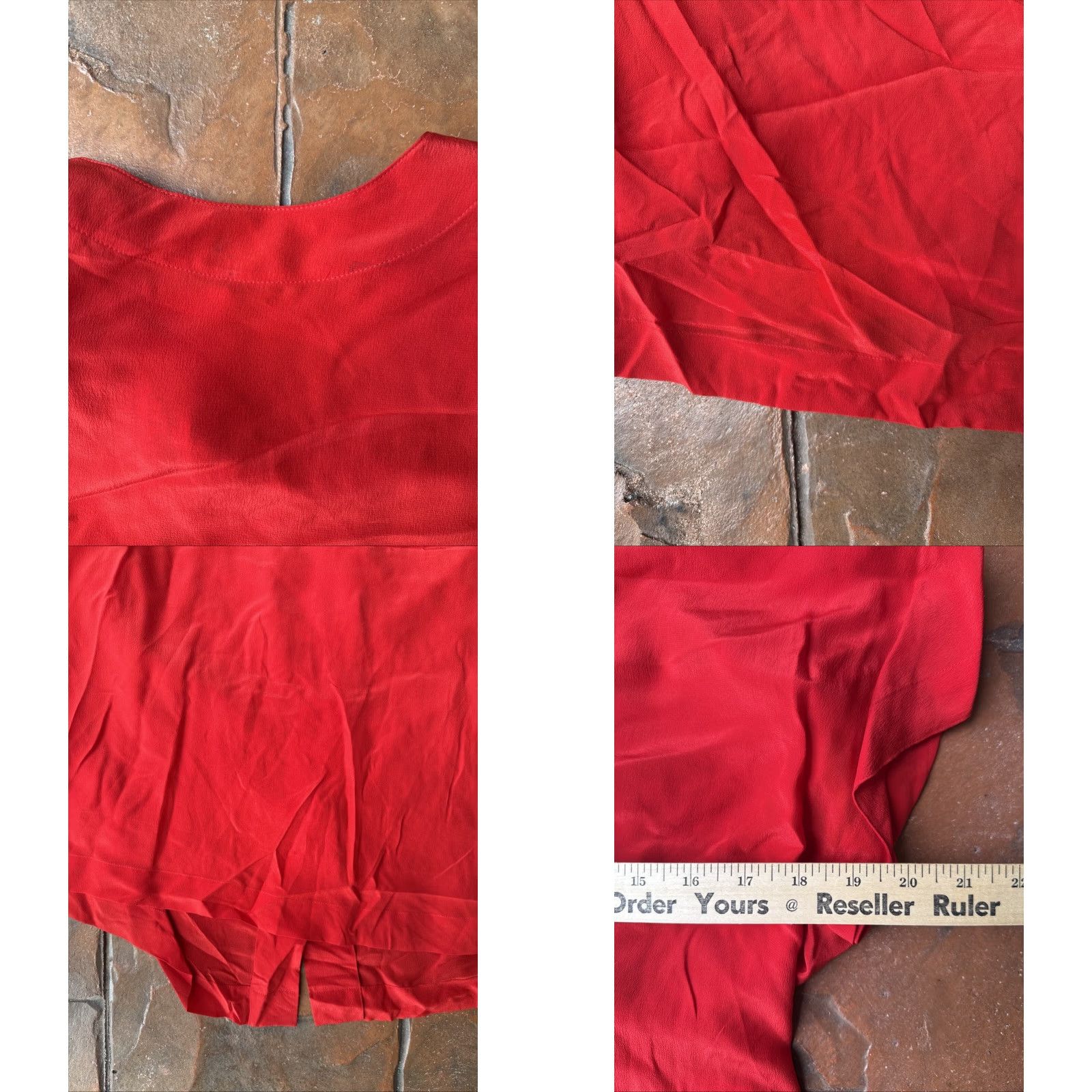 Ellen Tracy VINTAGE Linda Allard Ellen Tracy Silk Shirt Womens 14 Short Sleeve Button Up Red Casual Ships Dry Clean Only Size XL / US 12-14 / IT 48-50 - 8 Thumbnail