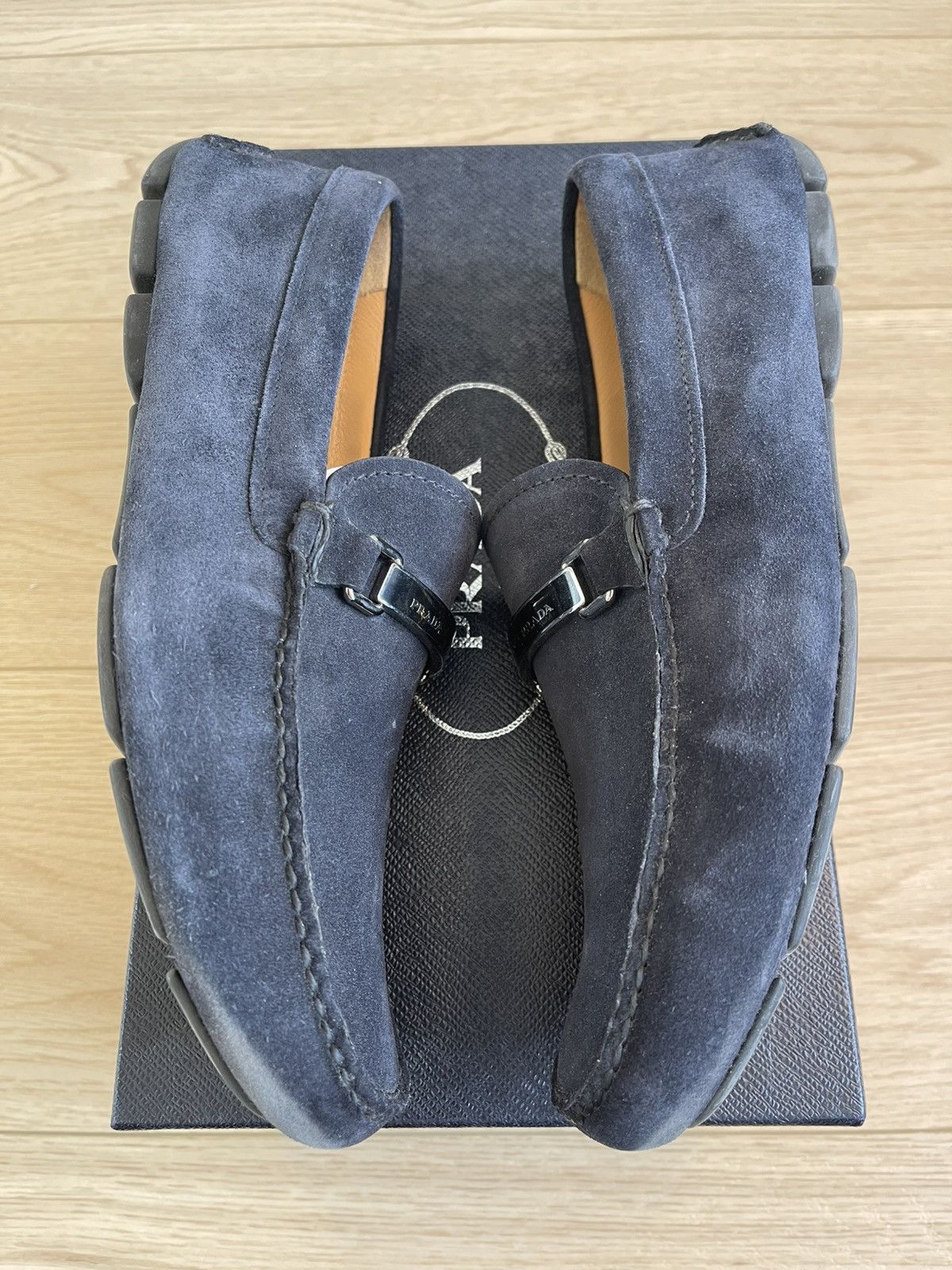 Prada Prada Blue Suede Loafers Size US 9 / EU 42 - 4 Thumbnail