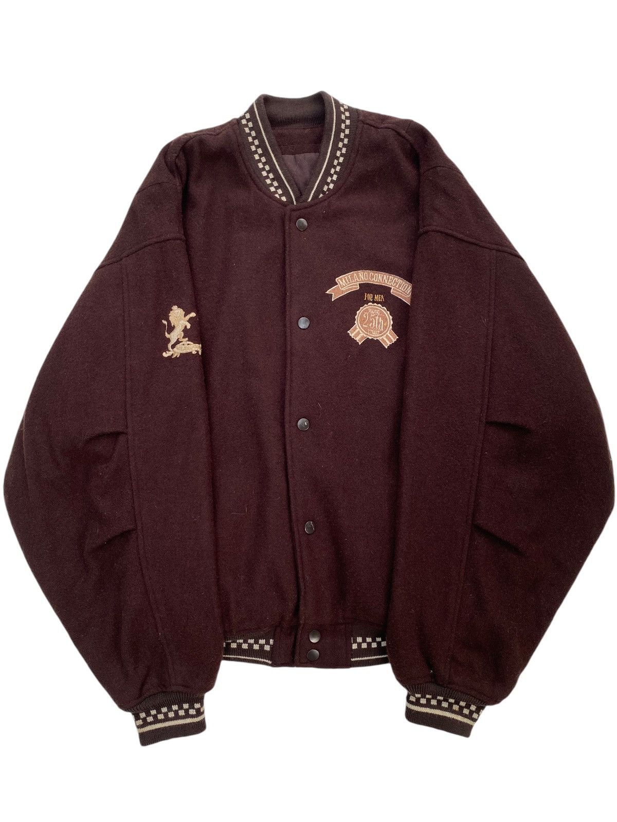 Vintage Vtg Milano Connection Wool Varsity Jacket Size US L / EU 52-54 / 3 - 2 Thumbnail