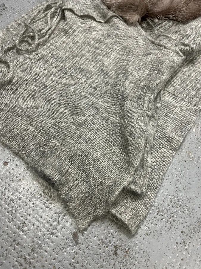 Daniele Alessandrini Daniele Alessandrini Fur Collar Mohair Cardigan Size M / US 6-8 / IT 42-44 - 7 Thumbnail