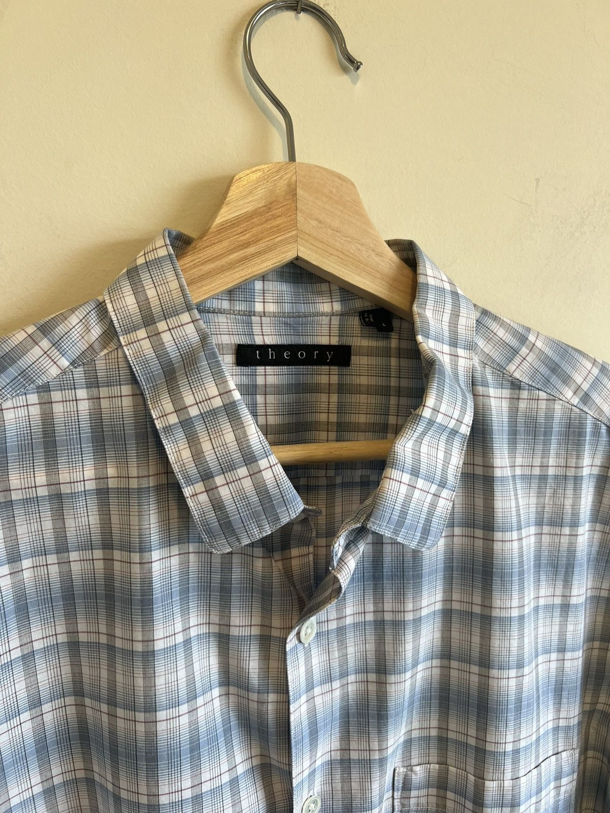 Theory Theory Dress Shirt - White / Blue L - Great Condition Size US L / EU 52-54 / 3 - 2 Thumbnail
