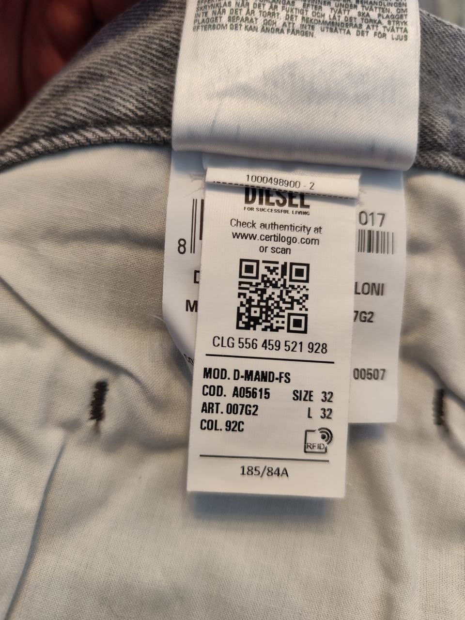 Diesel Diesel jeans M D-MAND-FS W32\L32- AO05615007G2-92C Size US 32 / EU 48 - 5 Thumbnail