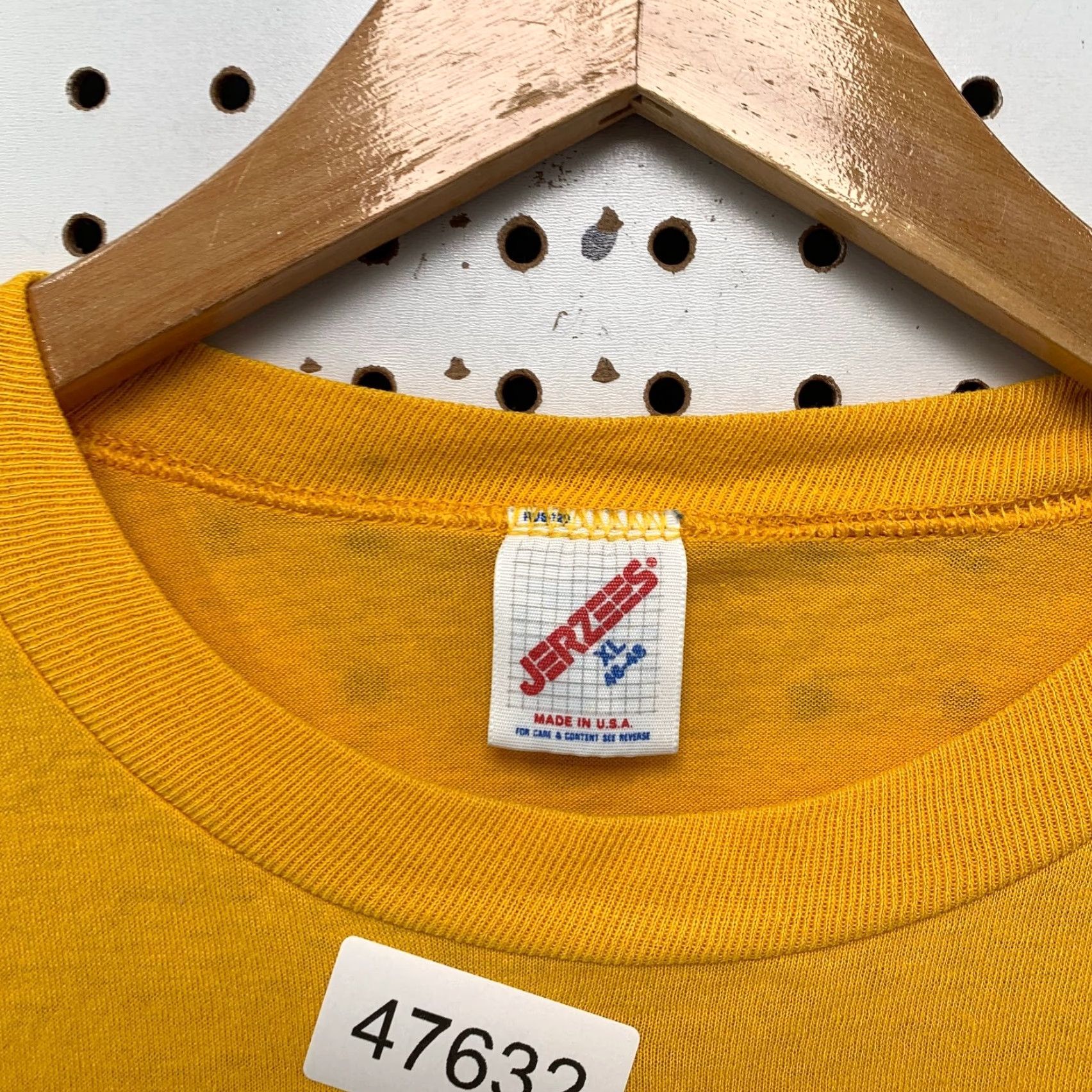 Jerzees VINTAGE Jerzees Yellow Shirt Mens M T-Shirt 80s Bar Association Single Stitch Cotton Crew Neck Short Sleeve Size US M / EU 48-50 / 2 - 3 Thumbnail