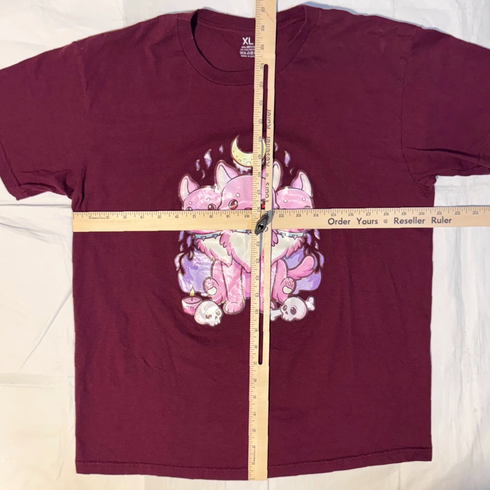 Vintage Kawaii T-Shirt Shirt Womens XL Red Casual Logo Anime Cerberus Crew Neck Short Sleeve Cotton Jersey Graphic Tee Size XL / US 12-14 / IT 48-50 - 4 Thumbnail