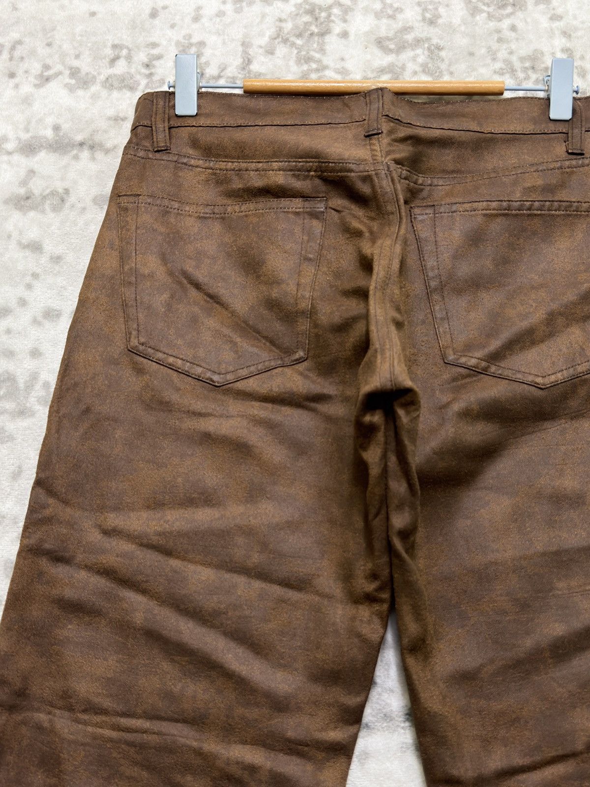 Vintage Mens Melrose Ricky Waxed Jeans Leather Look Straight Denim Size US 28 / EU 44 - 9 Thumbnail