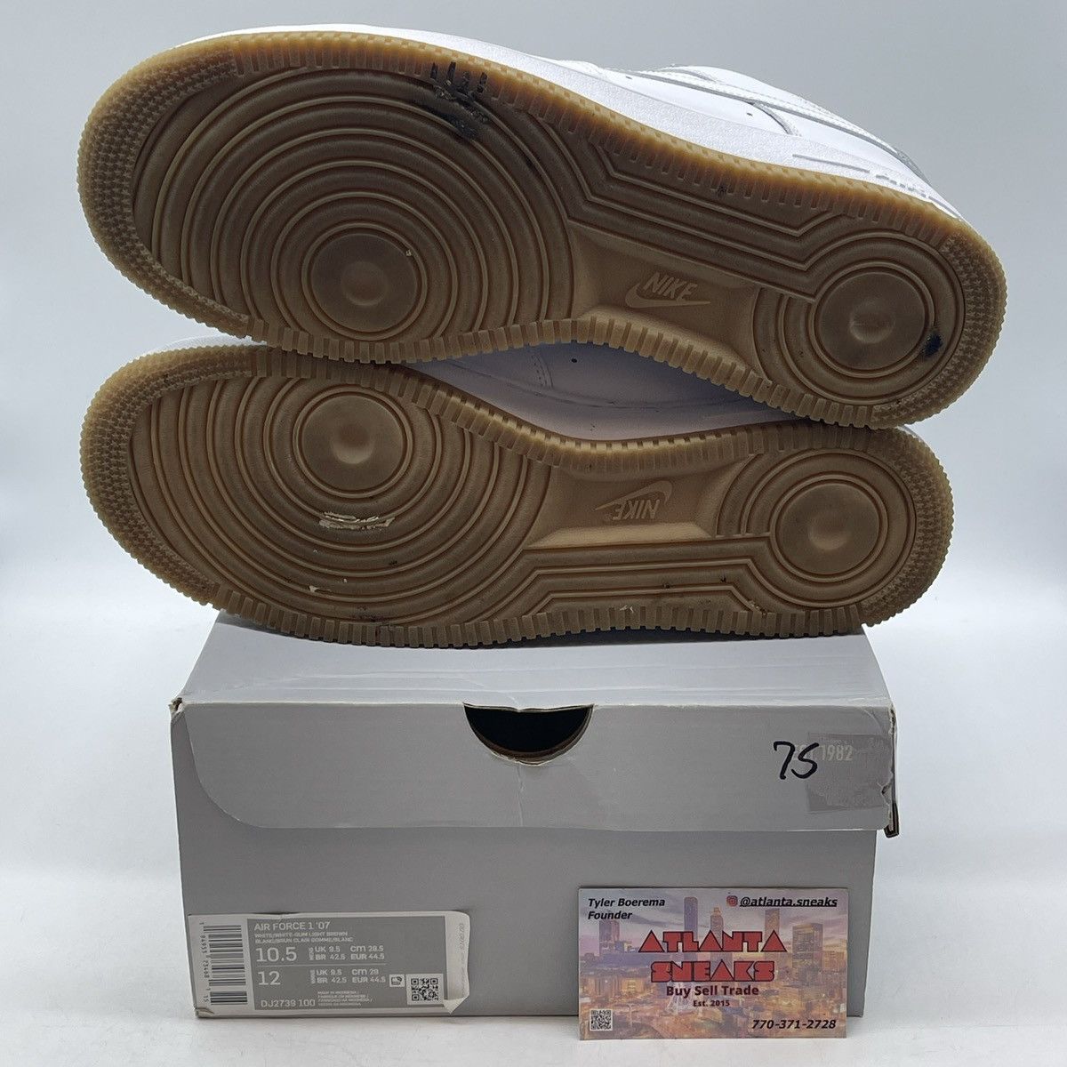 Nike Air Force 1 07 white gum light brown Size US 10.5 / EU 43-44 - 7 Thumbnail