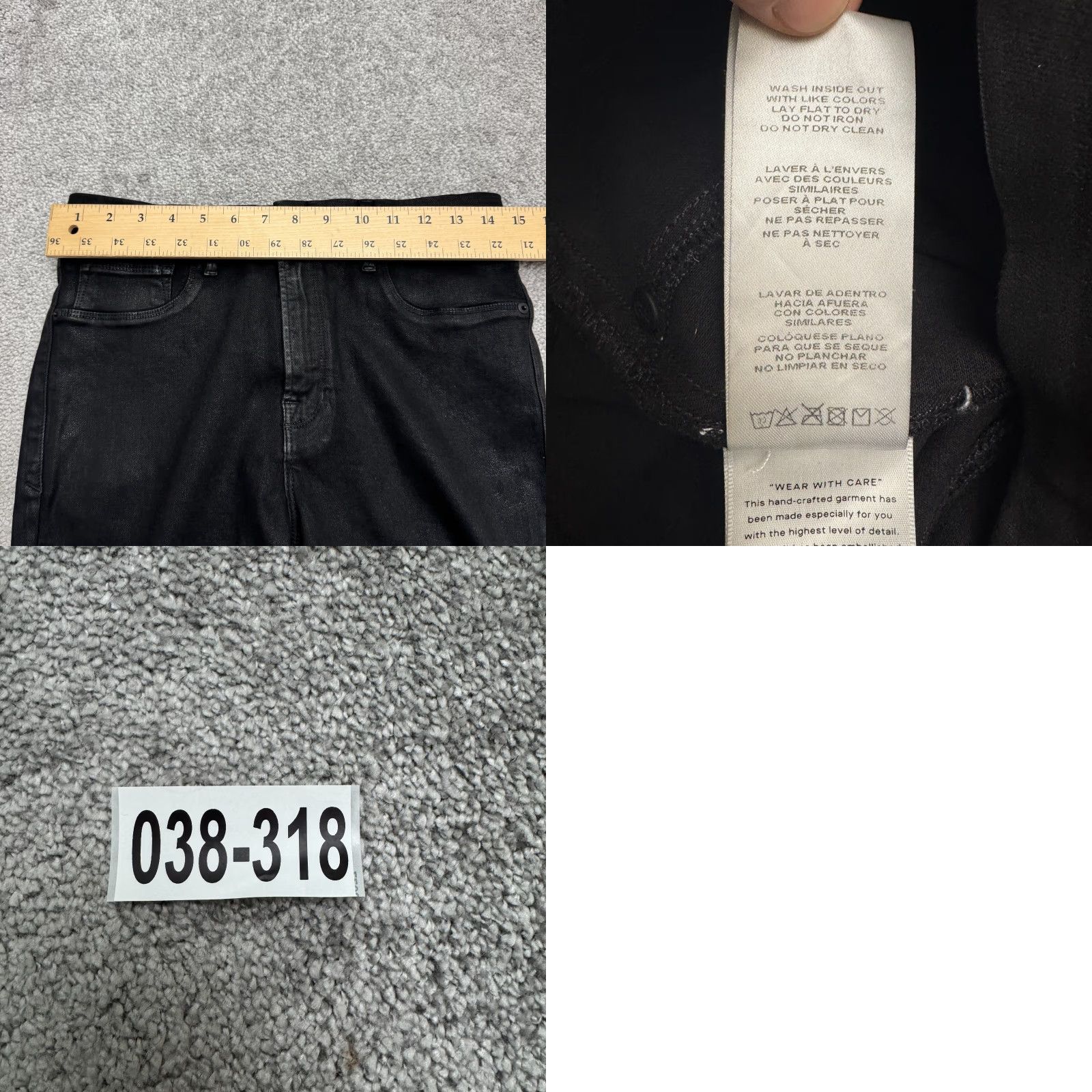 Paige VINTAGE Good American Good Legs High Rise Skinny Coated Denim Jeans Womens 10/30 Black Size 27" / US 4 / IT 40 - 10 Thumbnail