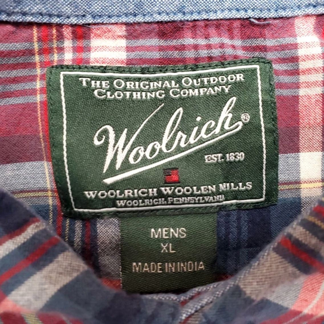 Vintage Woolrich Shirt Men XL Blue Red Plaid Cotton Short Sleeve Outdoor Casual Size US XL / EU 56 / 4 - 5 Thumbnail