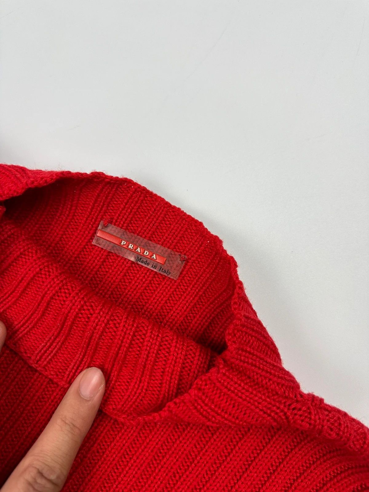 Prada Prada Sport FW2003 Red Ribbed Wool High Neck Sweater Knit Size S / US 4 / IT 40 - 5 Thumbnail