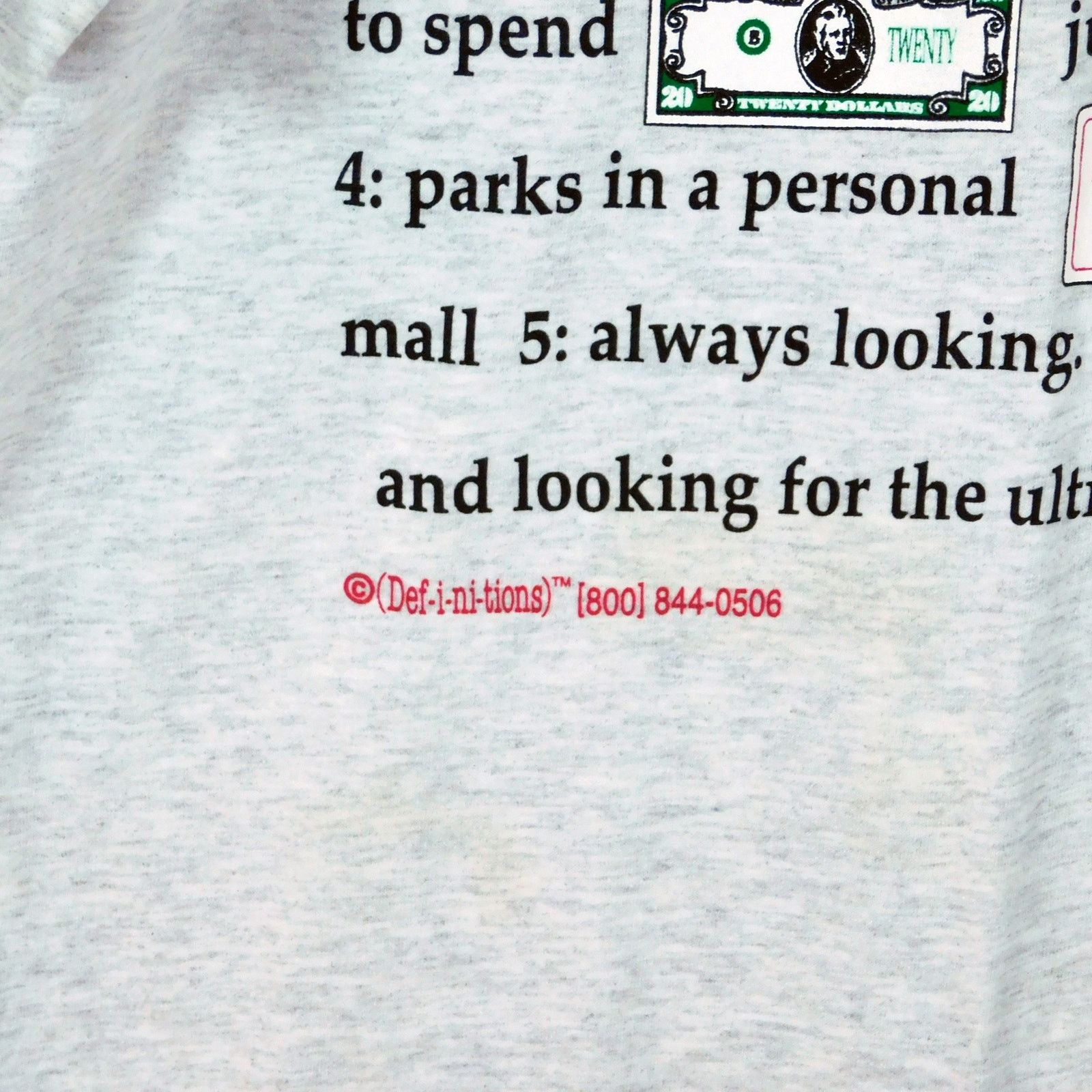Hanes VTG 90s Definitions Shopper T Shirt Size L Hugger Tag Gray Size US L / EU 52-54 / 3 - 5 Thumbnail