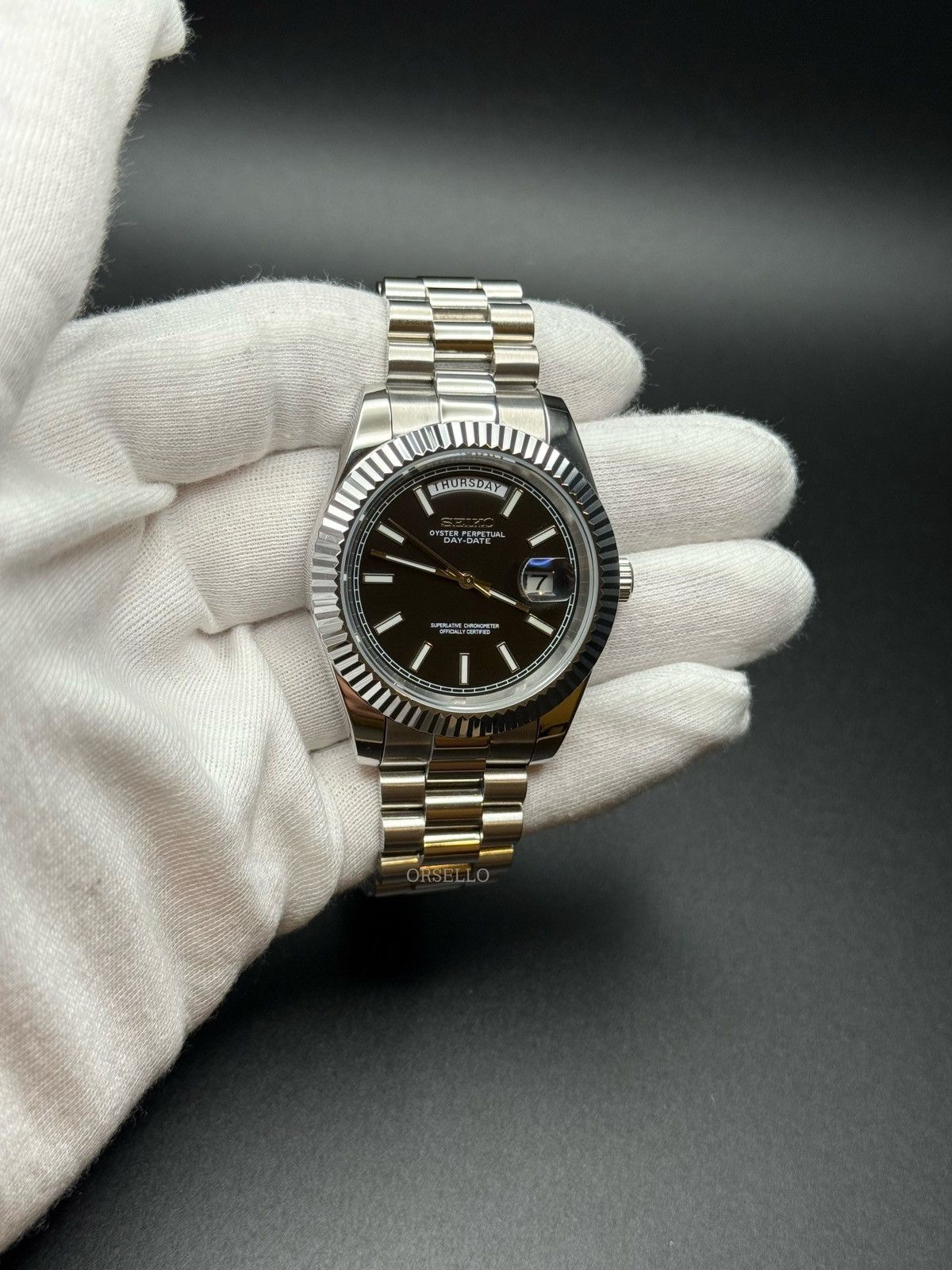 Seiko Seiko watch mod daydate classic black 39mm Size ONE SIZE - 1 Thumbnail