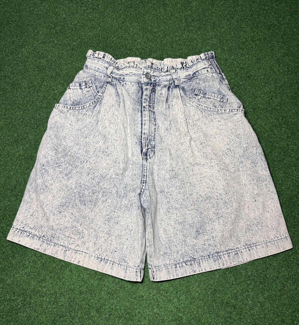 Lee × Vintage Vtg 90s Acid Wash Lee Jort High Waisted Grunge Denim Shorts Size 34" / US 12 / IT 48 - 1 Thumbnail