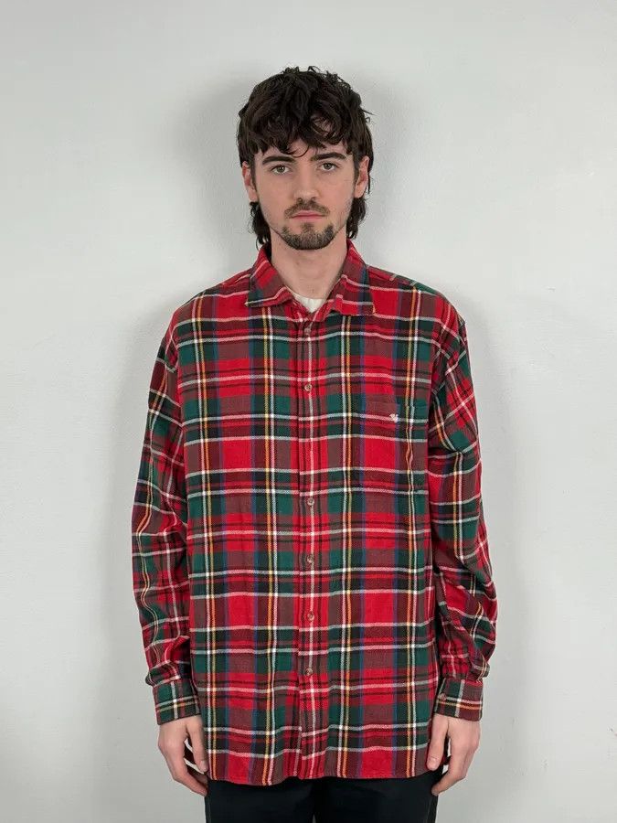 Emporio Armani 1990s Emporio Armani Red & Green Checkered Shirt Size US M / EU 48-50 / 2 - 1 Thumbnail