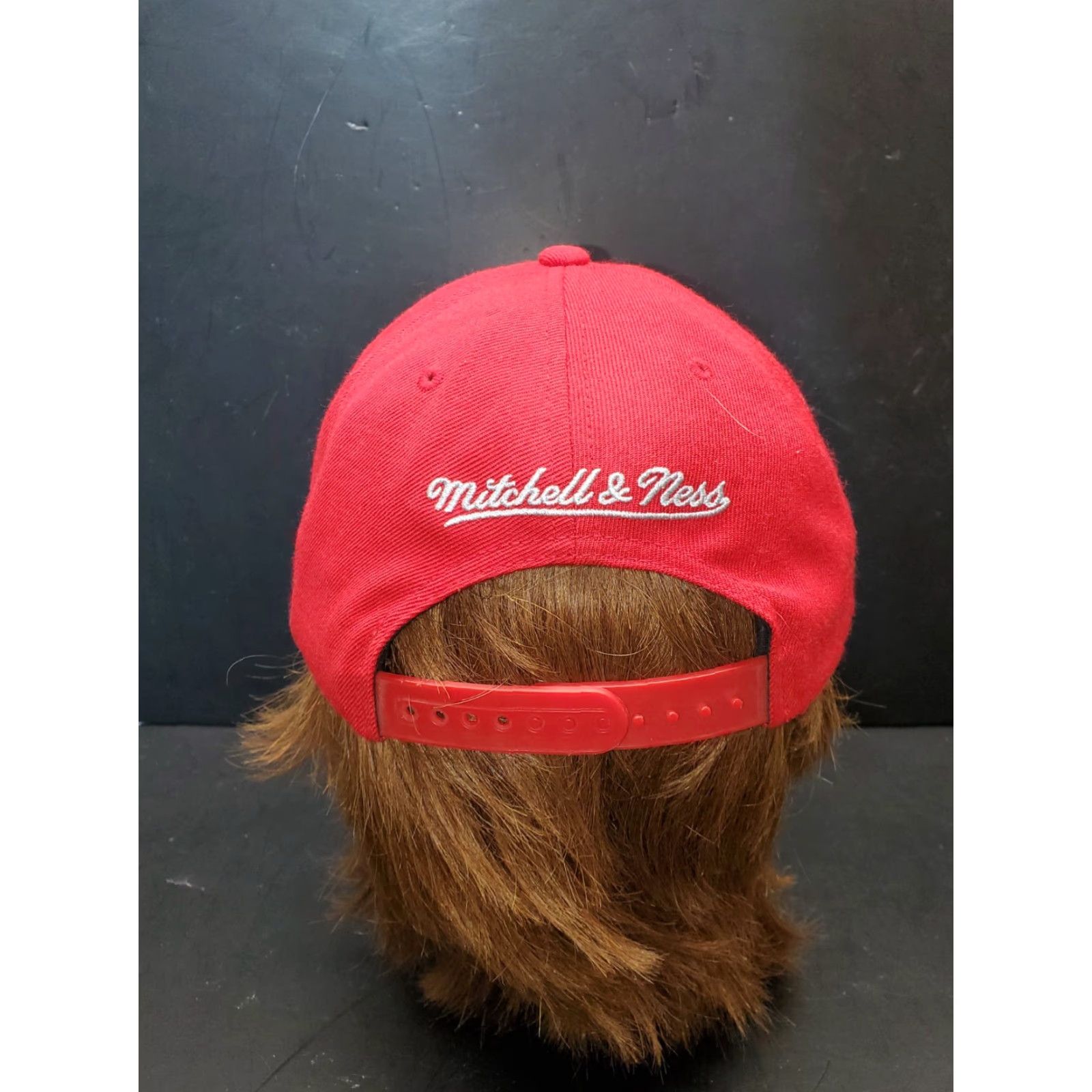 Mitchell & Ness Mitchell & Ness Chicago Bulls Snapback Hat/Cap Red with White/Black Logo Men Adjustable Wool Blend Cap Size ONE SIZE - 4 Thumbnail