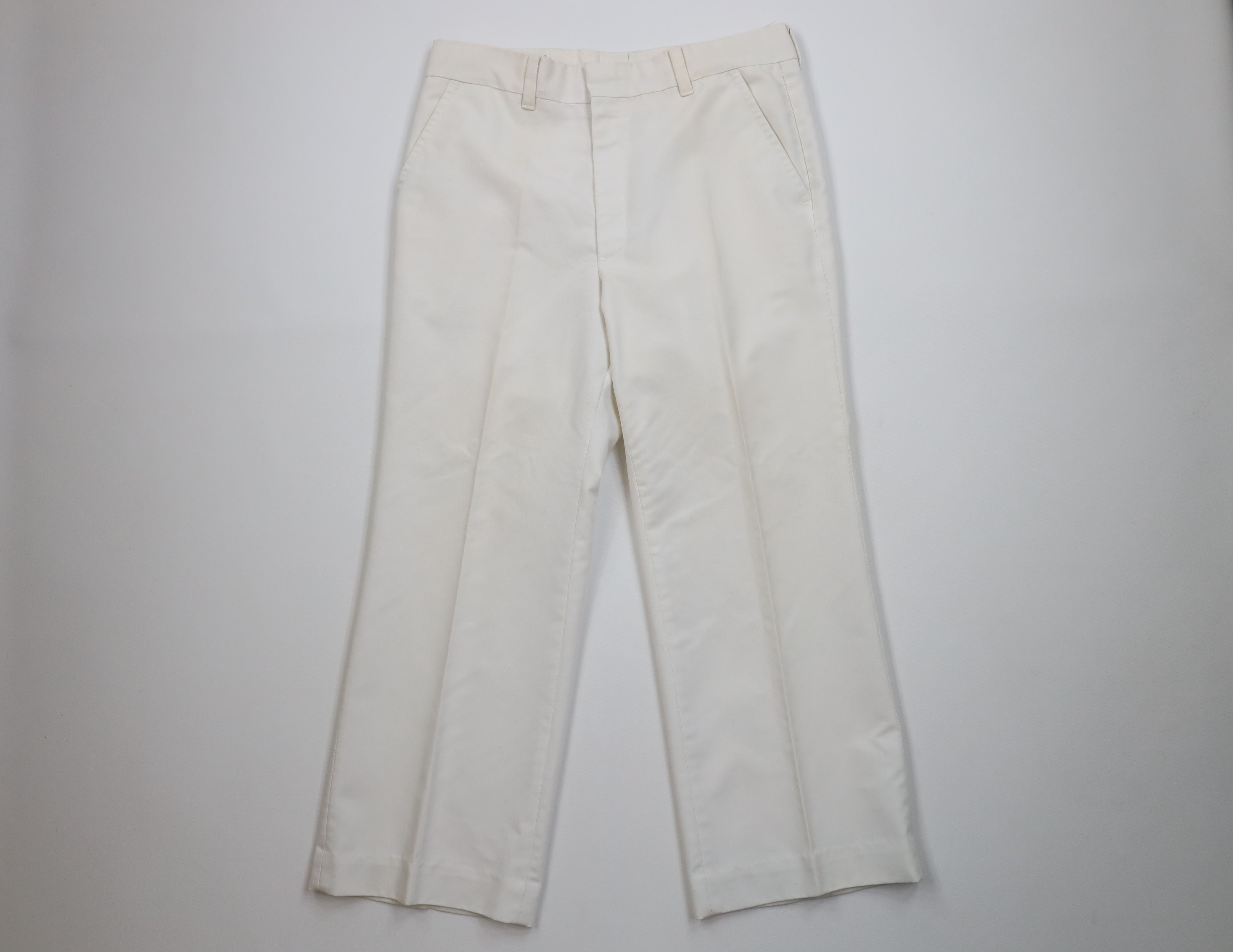 Vintage Vintage 70s Streetwear Flared Wide Leg Chino Pants White USA Size US 34 / EU 50 - 1 Thumbnail
