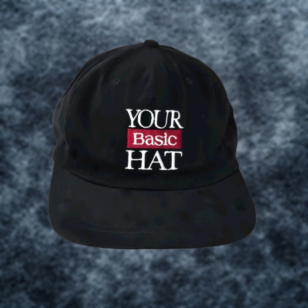 Vintage VINTAGE Basic Cigarettes Your Basic Hat Black Snap Back Adjustable Cap 1980s Size ONE SIZE - 1 Thumbnail