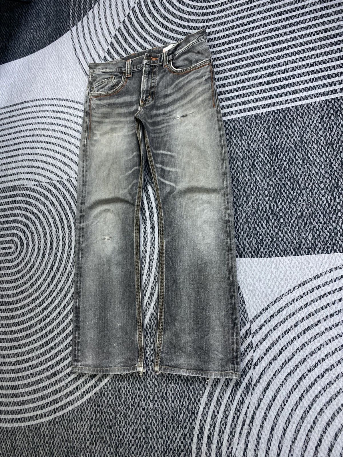 Edwin Vintage Edwin Wash Grey Distressed Denim Pants Size US 35 - 4 Thumbnail