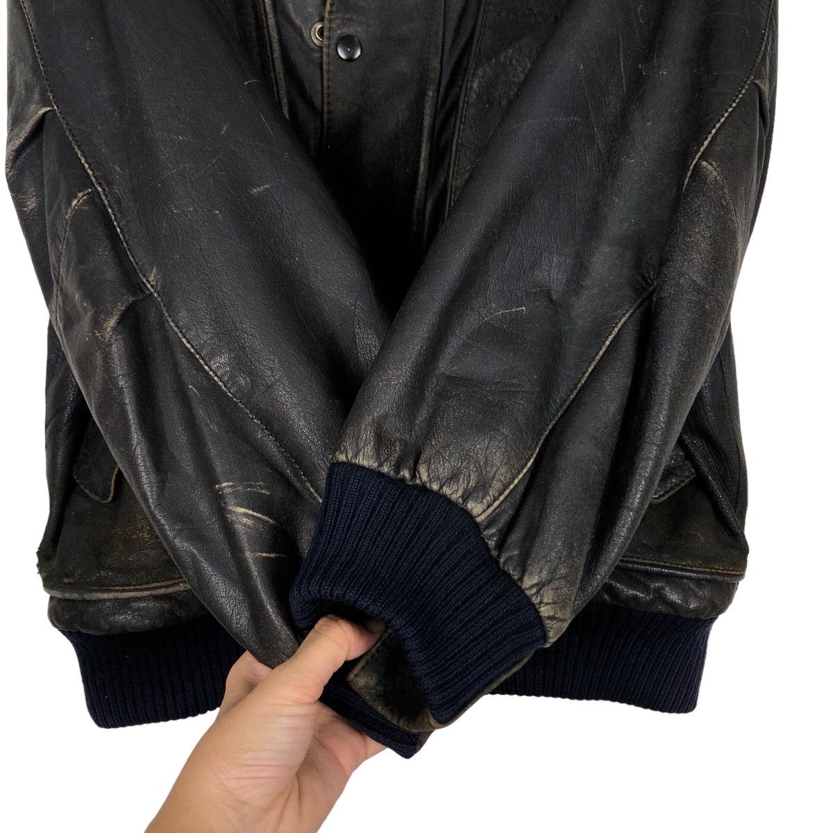 Japanese Brand 🔥Vtg Bomber Genuine Leather Jacket Fly Pierre Bonee Japan Size US L / EU 52-54 / 3 - 13 Thumbnail