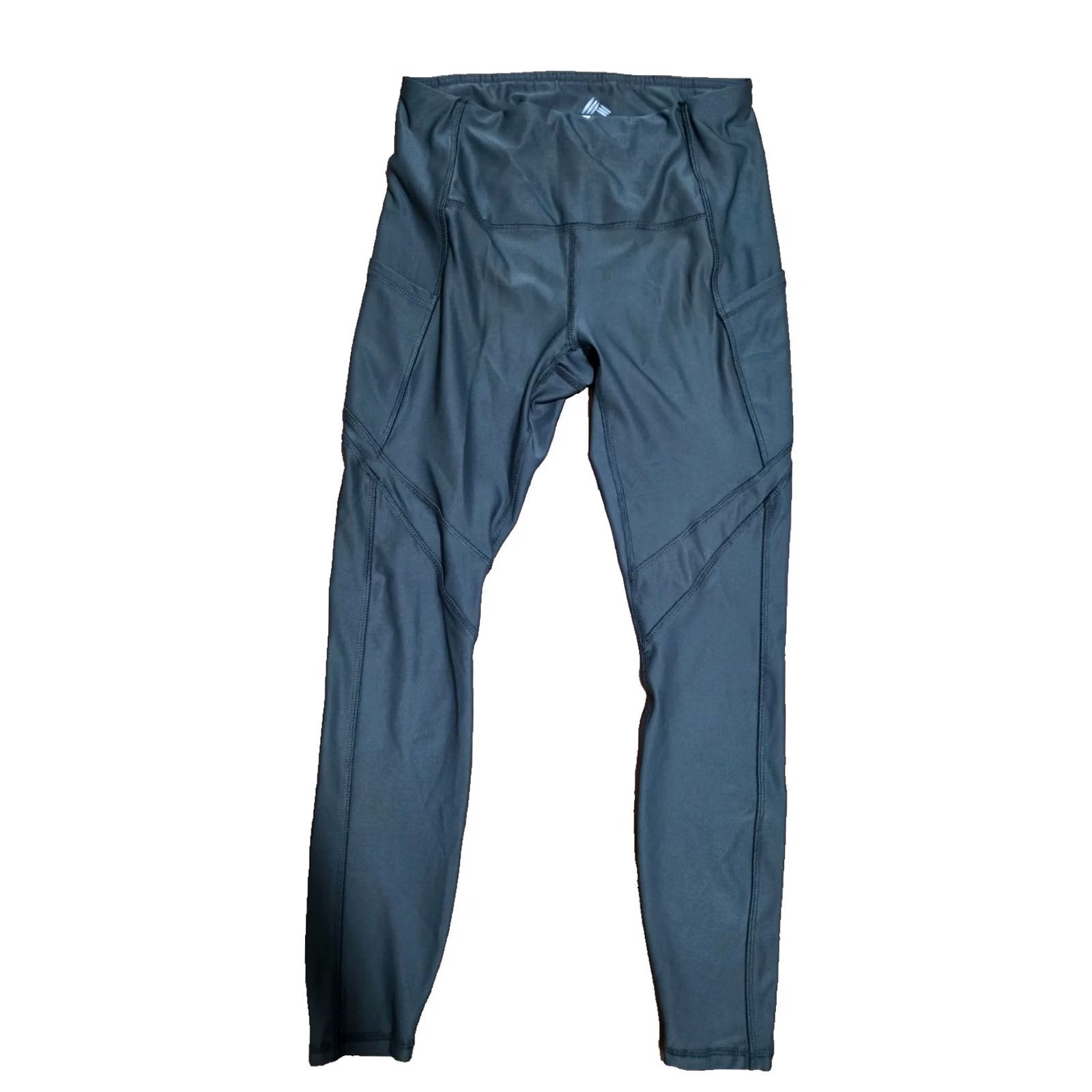 Logo 7 RBX Ankle Legging Women's S/P Gray Polyester Logo Stretch Pockets Pull On Shirt? Size 28" / US 6 / IT 42 - 2 Thumbnail