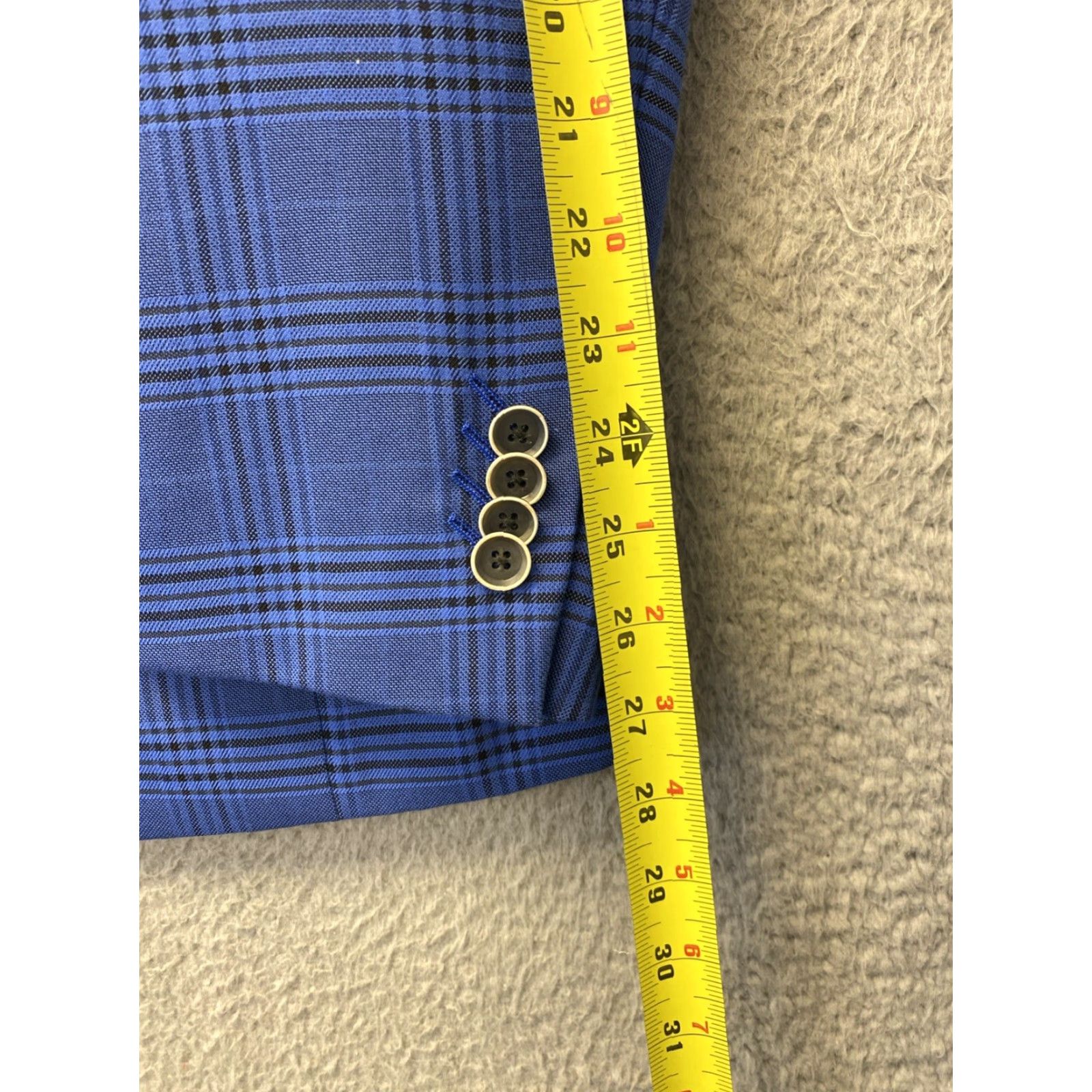 Vintage VINTAGE Savile Row Blue Glen Plaid Blazer 44L Wool Classic Fit Handmade British Mens Size 44L - 6 Thumbnail