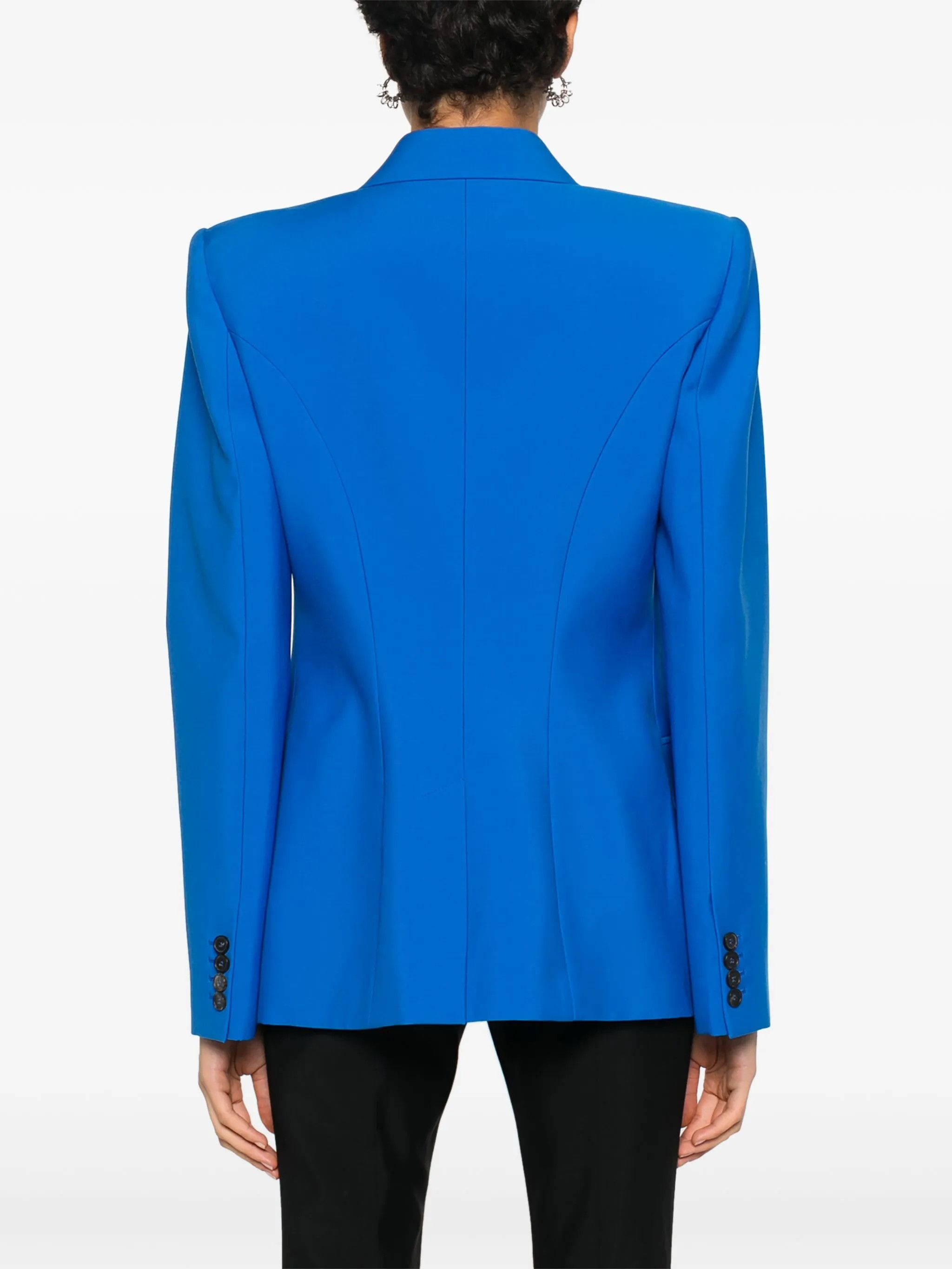 Alexander McQueen o1y0325 Blazer in Blue Size S / US 4 / IT 40 - 4 Thumbnail
