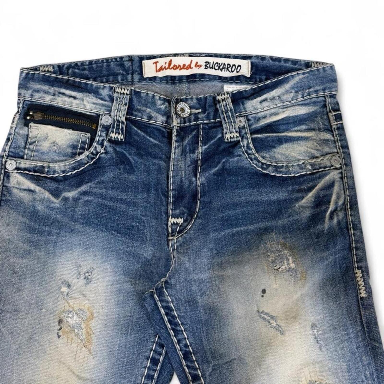 True Religion Vintage Buckaroo Skinny fit ripped look denim jeans Size US 32 / EU 48 - 6 Thumbnail