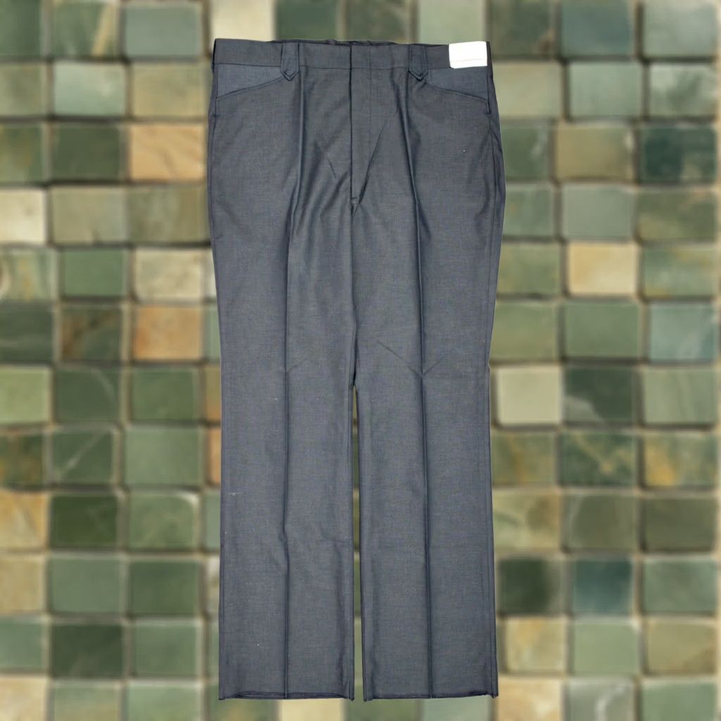 Wrangler VINTAGE Wrangler Grey 60s Pants Shirt Mens 60s Wrangler Western Pants 43x36 Unhemmed Gray 1960s Mens Size US 43 - 1 Thumbnail