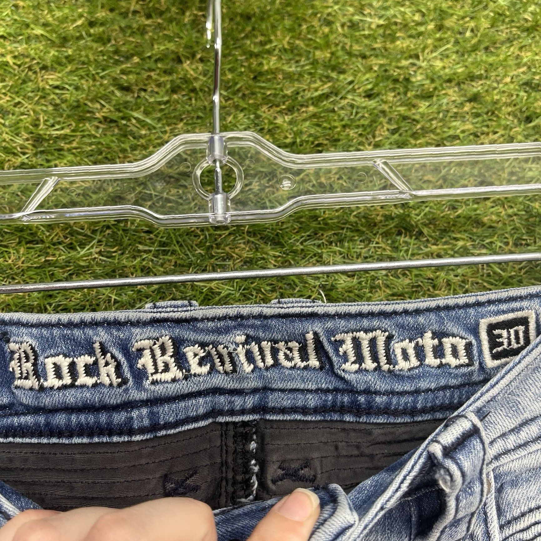 Vintage VINTAGE Rock Revival Jeans Womens 30 Blue Skinny Distressed 5-Pocket Denim Rock Rise Mid Mens Womens Size 30" / US 8 / IT 44 - 5 Thumbnail