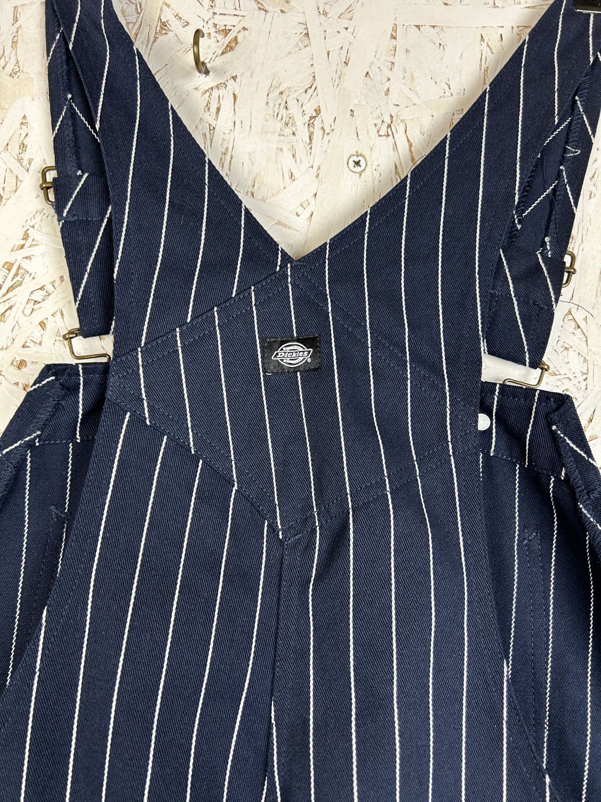 Dickies Dickies Blue Striped Dungarees Overalls W31 L32 Size US 31 - 5 Thumbnail