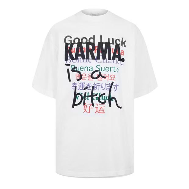 Vetements o1g2r1mq0824 Vete Gd Luck T-Shirt in White Size US XS / EU 42 / 0 - 1 Thumbnail