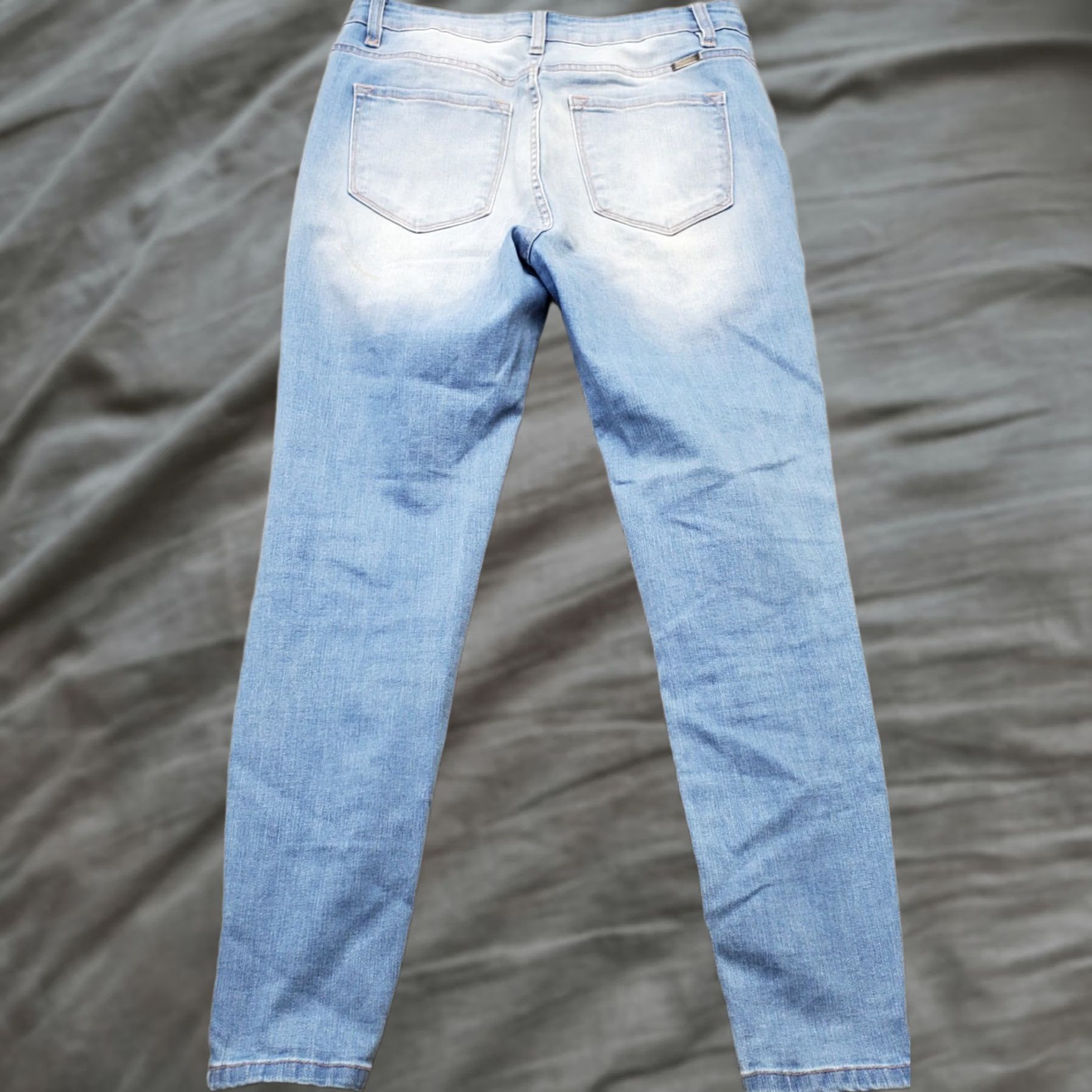 Vintage KanCan Jeans Women Size 11/29 Multi Denim Distressed Frayed Hem Skinny Low Waist Jeans Size 32" / US 10 / IT 46 - 1 Thumbnail
