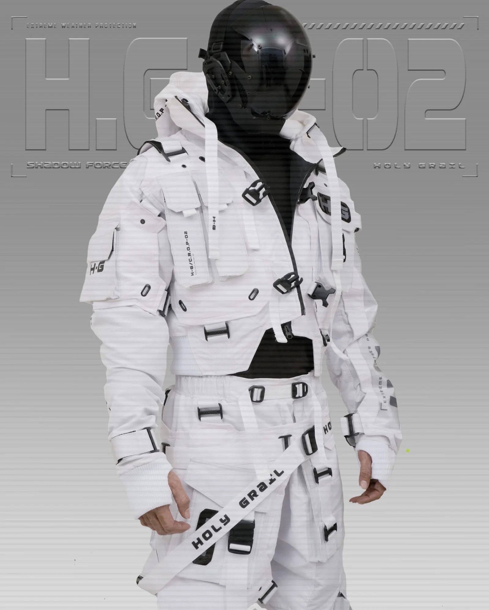 Hi Tec H-G JACKET CROP "SHADOW FORCE" TECHWEAR CYBERPUNK HOLYGRAIL Size US L / EU 52-54 / 3 - 8 Thumbnail