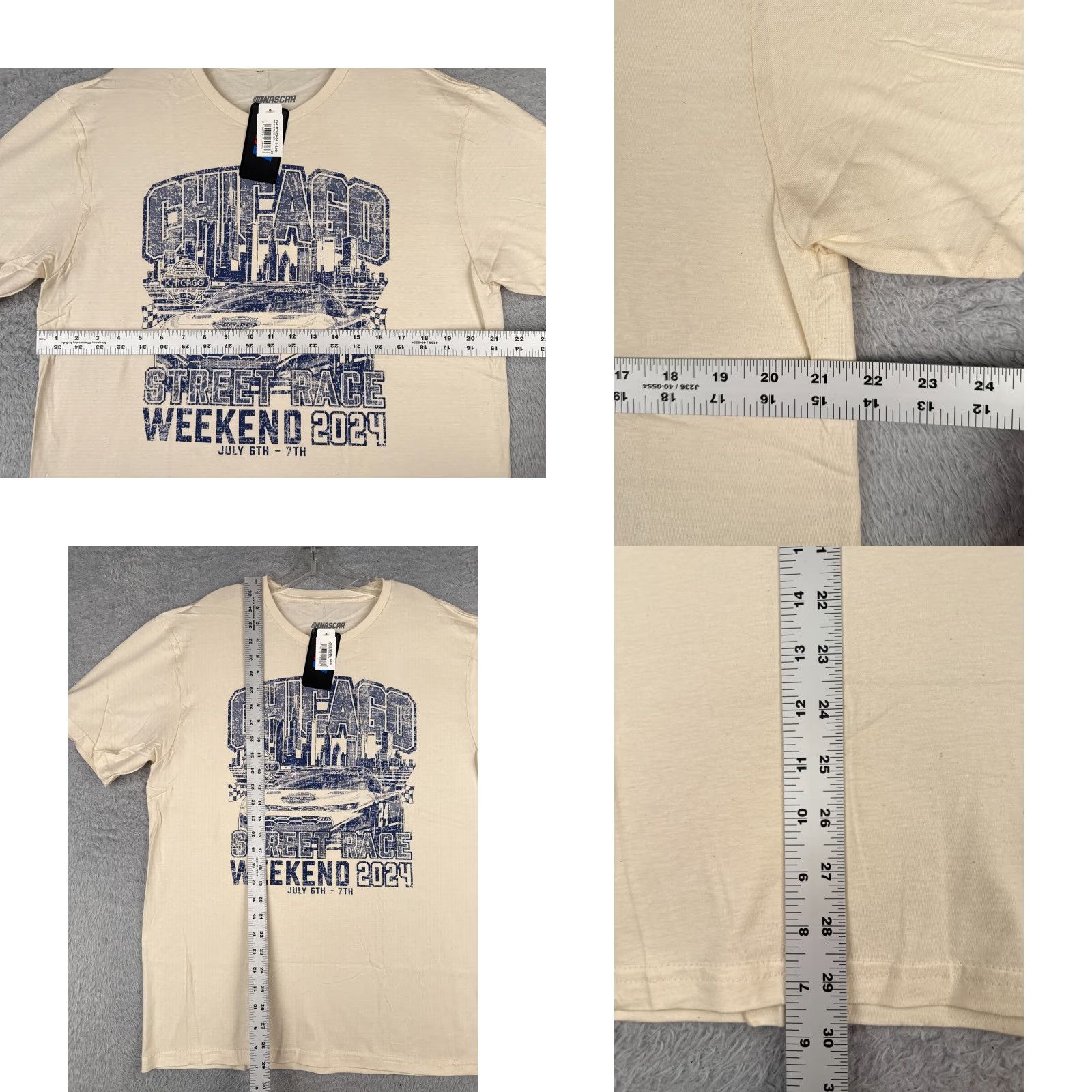 NASCAR Nascar Chicago Street Race 2024 Shirt Adult Large Ivory Cotton Short Sleeve NEW Size US L / EU 52-54 / 3 - 8 Thumbnail
