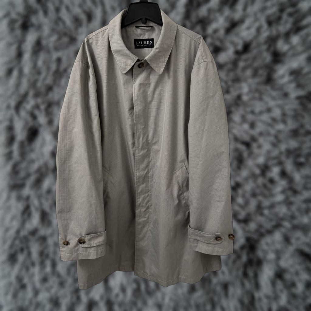 Ralph Lauren VINTAGE Lauren Ralph Lauren Trench Coat Mens 46R Gray Houndstooth Polyester Rain Jacket Size US S / EU 44-46 / 1 - 1 Thumbnail